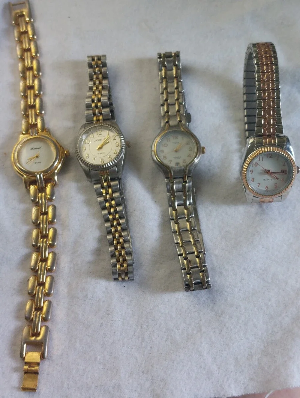 Vintage Womens Watch Lot of 4 - Timex Indiglo, Watch-It, Lucoral & Two Tone